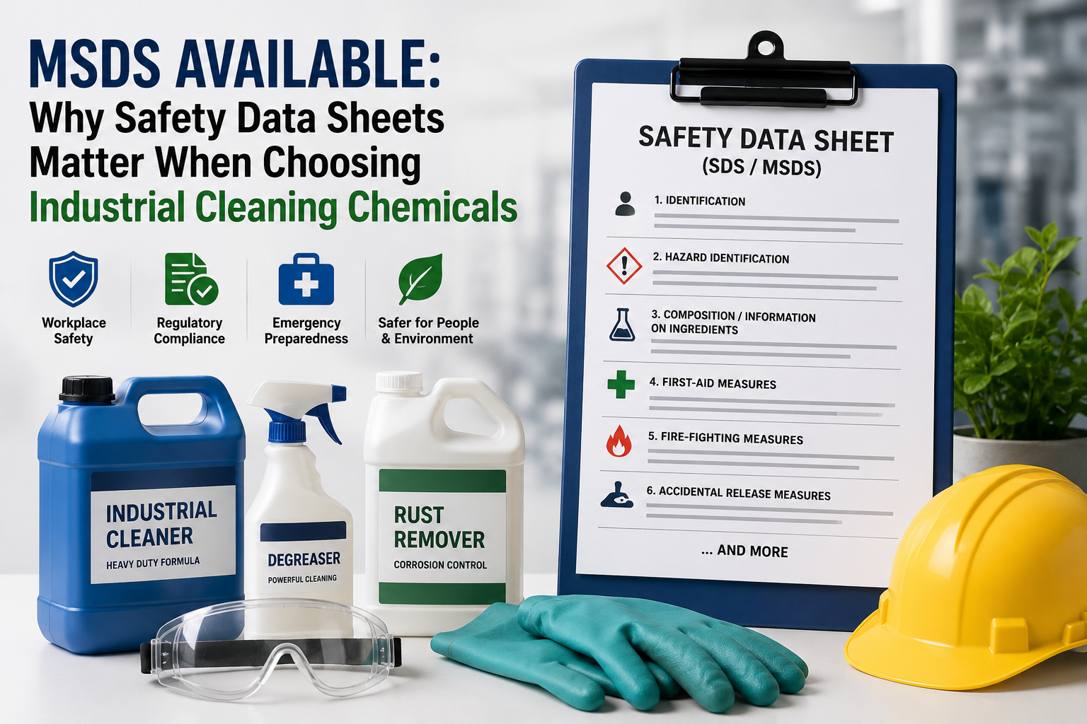 MSDS Available: Why Safety Data Sheets Matter When Choosing Industrial Cleaning Chemicals